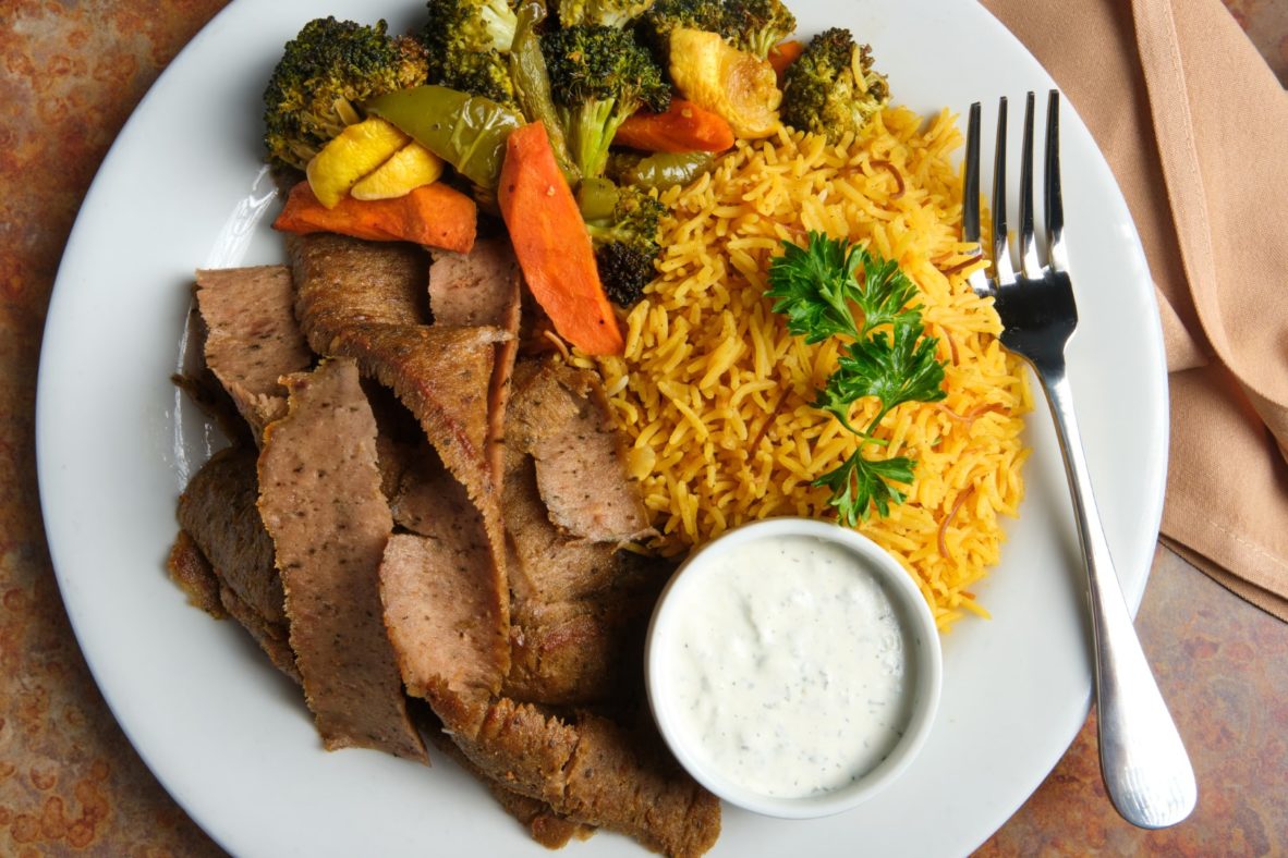 Gyros Platter PAYMON'S Fresh Kitchen and Lounge Mediterranean