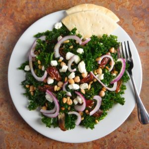 Kale salad with dates and feta