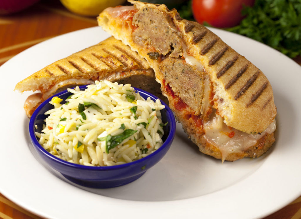Meatball Parmesan Panini PAYMON'S Fresh Kitchen and Lounge